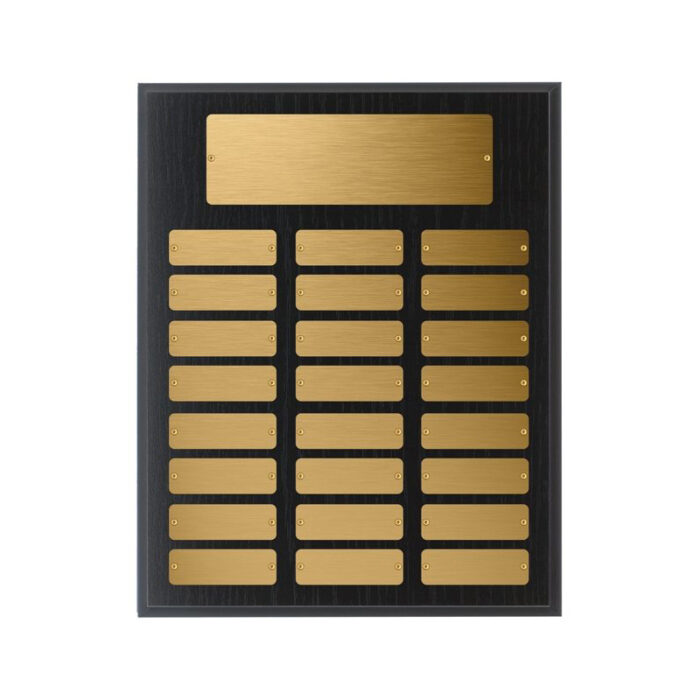 12 X 15 BLACK OAK with GOLD PLATES ANNUAL PLAQUE